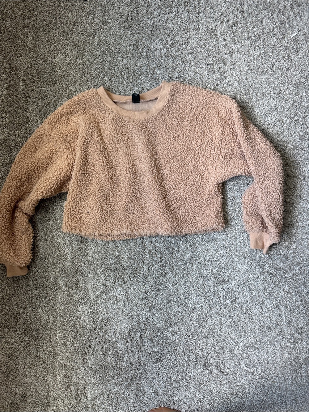 wild fable Cropped Sherpa Pullover - Blush
